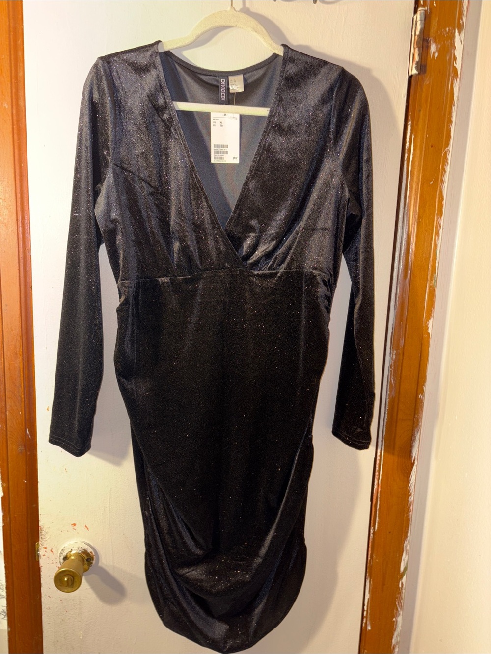 Divided H&M Women's Black Sparkle V-Neck Dress